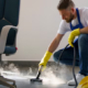 Steam cleaning floors in Middlebury, CT offices. Cleaning service for businesses by Excellent Cleaning 2.