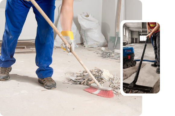 Post-construction janitors in Connecticut remove debris and dust from commercial and residential properties.