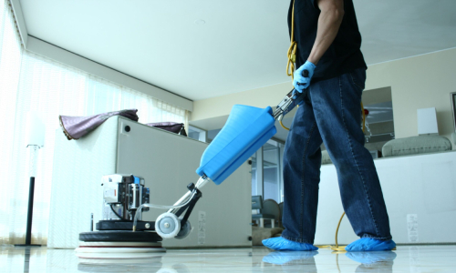 Regular floor cleaning includes polishing and waxing marble floors.