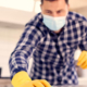 Connecticut janitor cleans surfaces to prevent the spread of germs & bacteria including those that cause Covid-19.